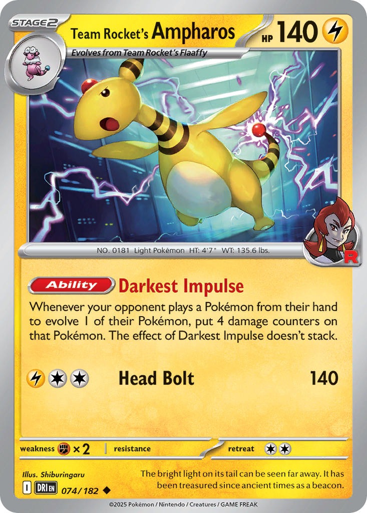 Team Rockets Ampharos 074/182