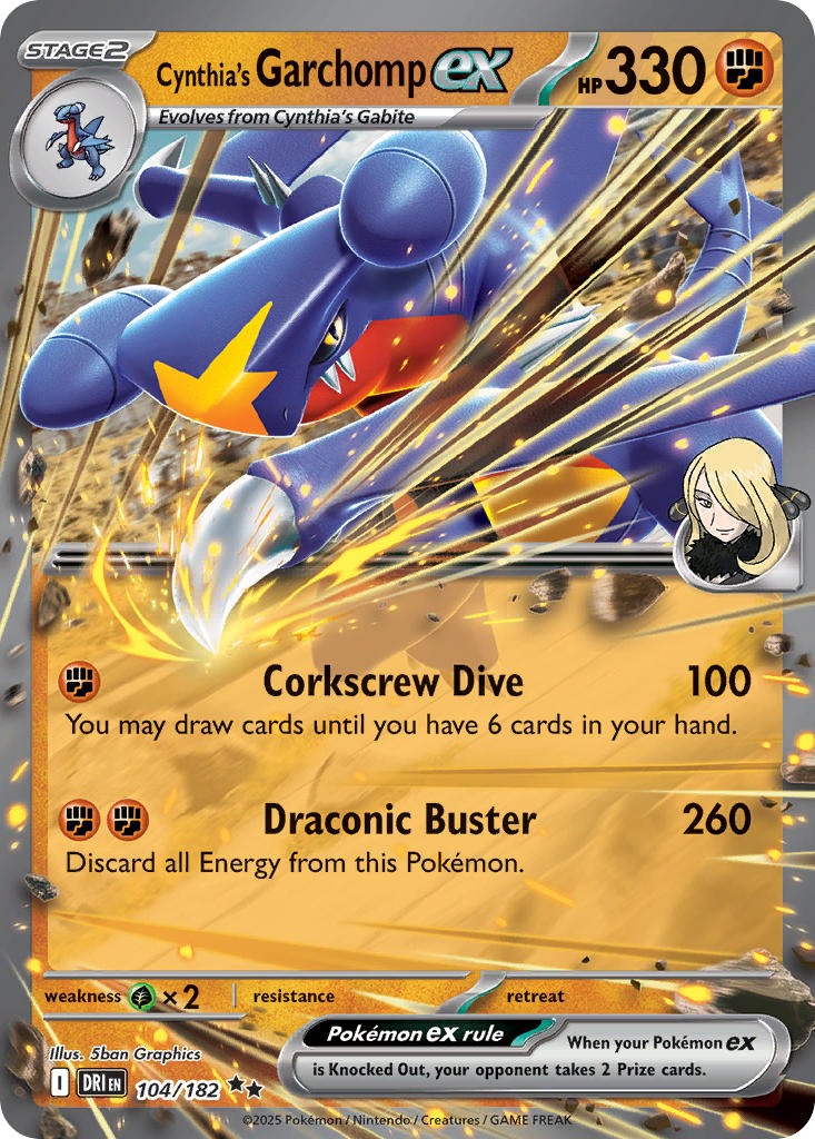 Cynthias Garchomp EX 104/182