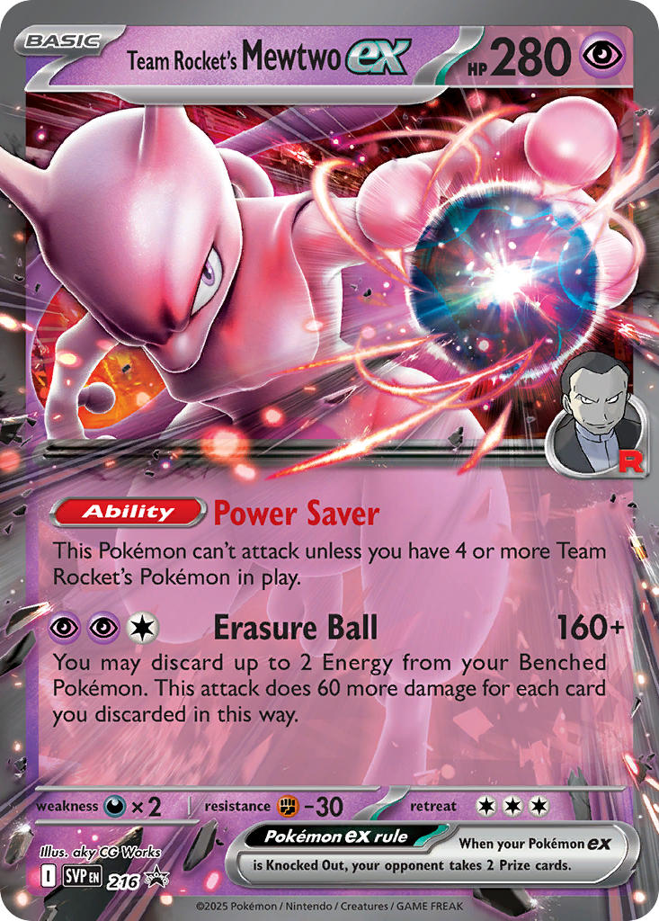 Team Rocket's Mewtwo EX SVP 216